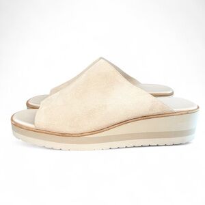 Vince Sarria Platform Wedge Sandals Women's 11 M / 41 Beige Tan Suede Mule